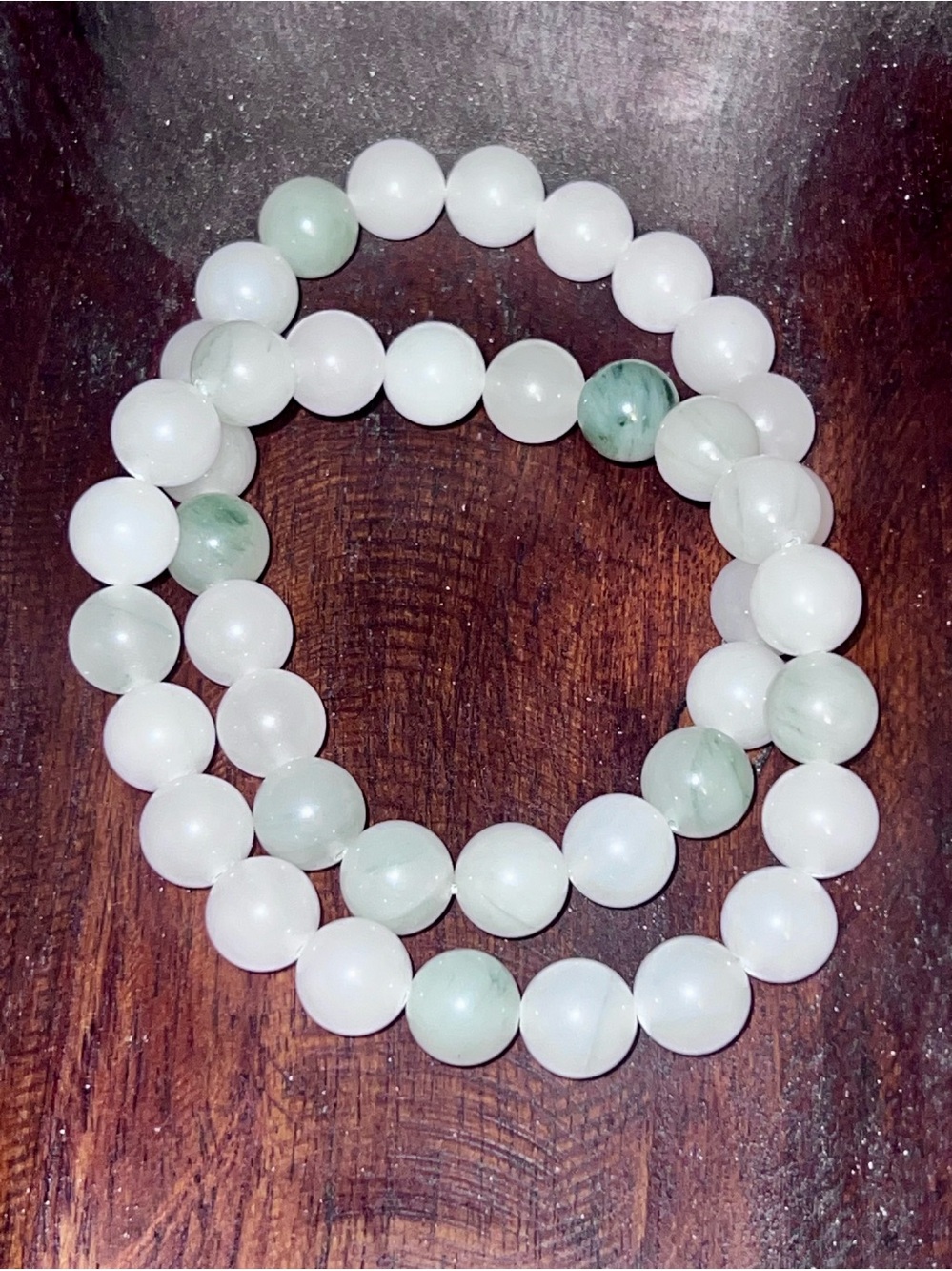 Tianshan Jade authentic gemstone beaded elastic bracelets